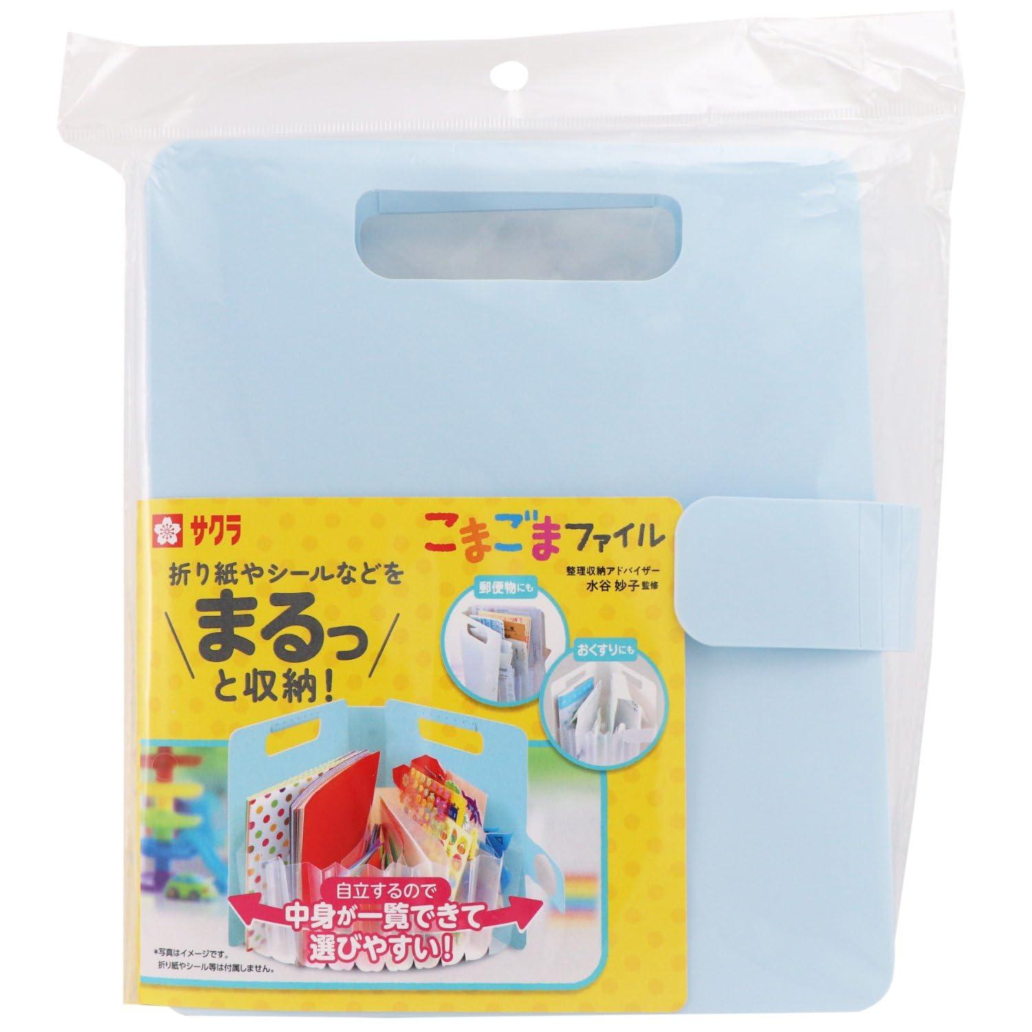 Sakura Cray-Pas Origami Paper Sticker Storage Case Small Item File Pastel Blue TF-O#125