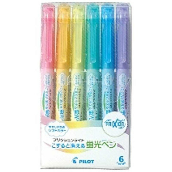 PILOT Friction Light Fluorescent Marker 3.3mm Soft Color 6-Color Set SFL60SL6CS
