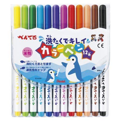 Pentel Water-Based Pen Laundry-Safe Color Pen SCS2-12 12 Colors