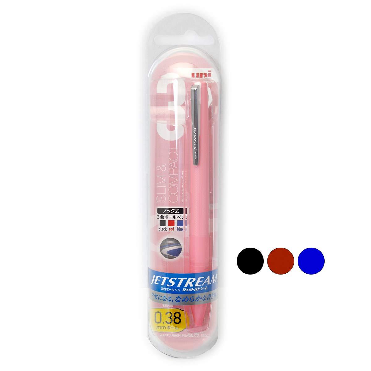 Mitsubishi Pencil Jetstream 3-Color Ballpoint Pen 0.38mm Slim Compact (Baby Pink)