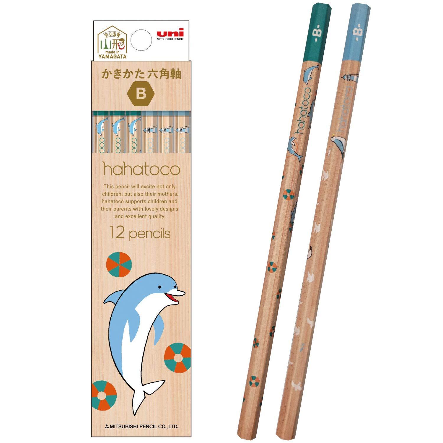 Mitsubishi Pencil Kakikata Pencil Hahatoko HT03 B hahatoko Dolphin & Seagull 1 Dozen K5634B