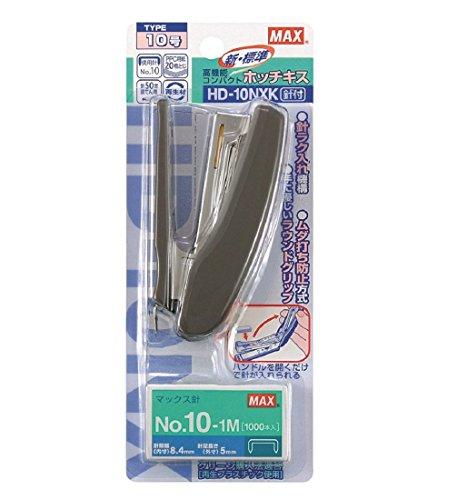 Max Stapler 20-Sheet Capacity Blister Pack with No. 10 Staples HD-10NXK Dark Gray