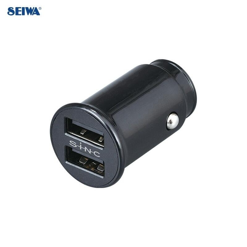 SEIWA Car Accessories Cigarette Lighter Socket Charger DC Power Plug mini A×2 F328 Type-A 2-Port 5V/Total MAX 2.4A 12V/24V Vehicle Use iPhone Android