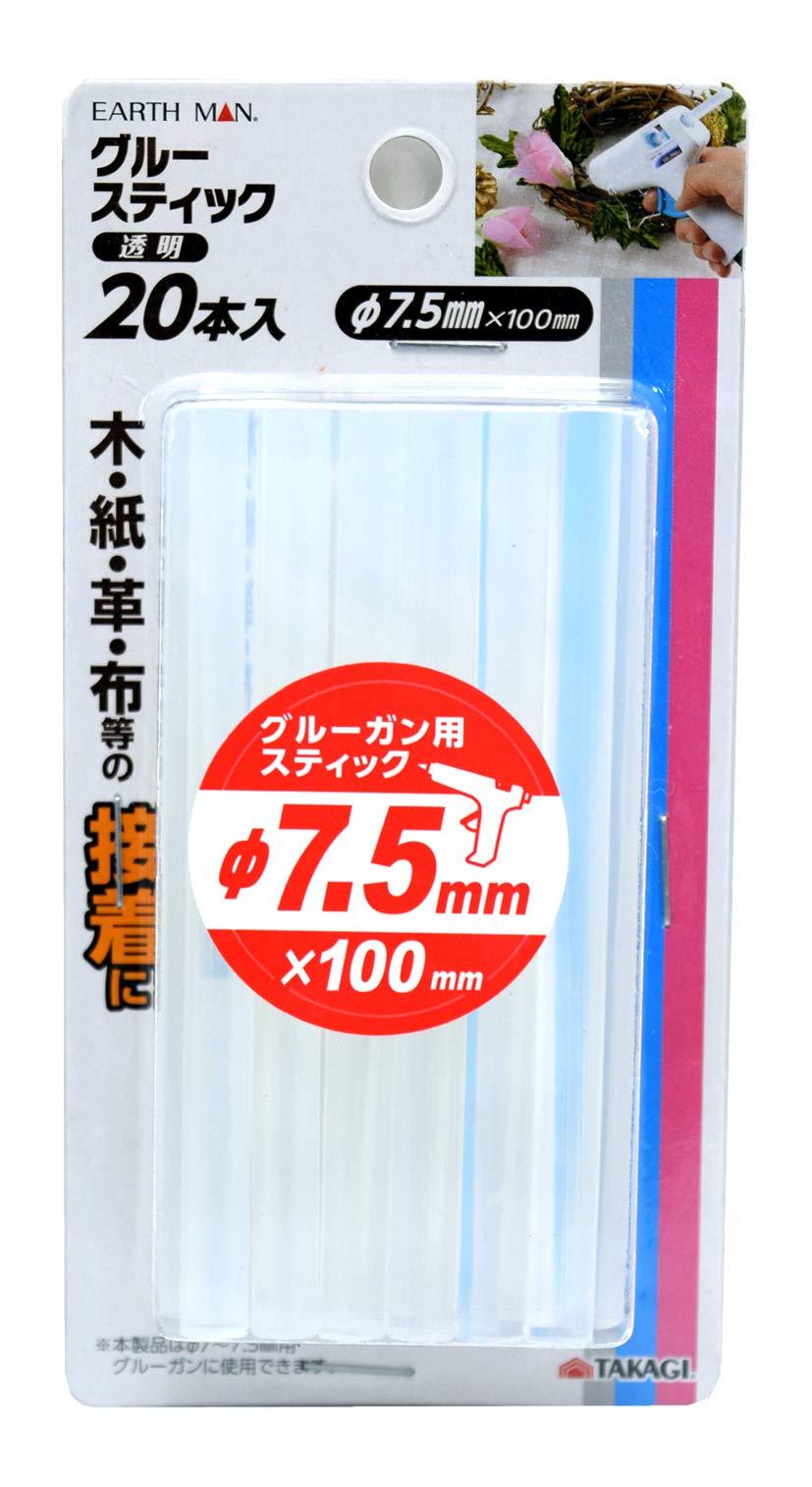 Takagi EARTH MAN Glue Stick Transparent φ7.5mm × 100mm 20-Pack