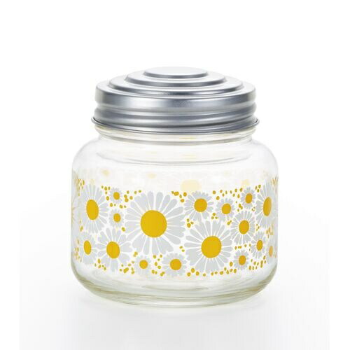 ADERIA ADERIA Retro Bonbon Jar (Mini) Flower Blossom Gift Box Included Made in Japan Storage Container Showa Retro Glass Canister Airtight Container Seasoning Jar Airtight Coffee Bean 1870