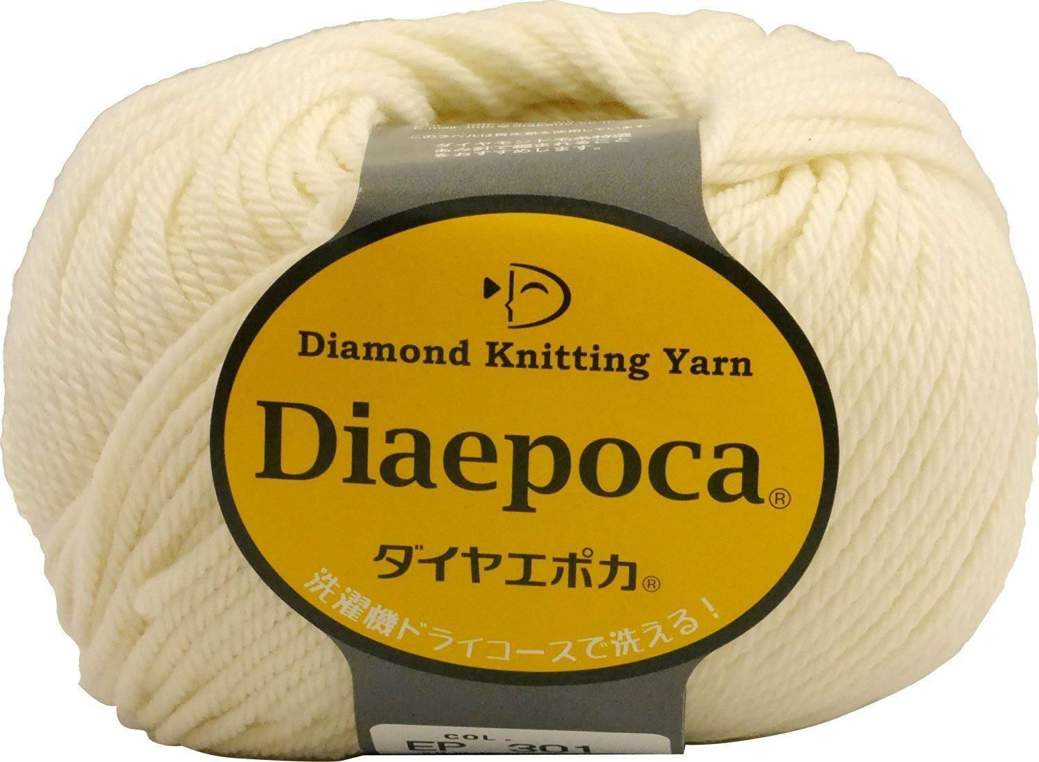 DIA Yarn DIA EPOCA Yarn Medium Weight Col.301 White Family 40g Approx. 81m