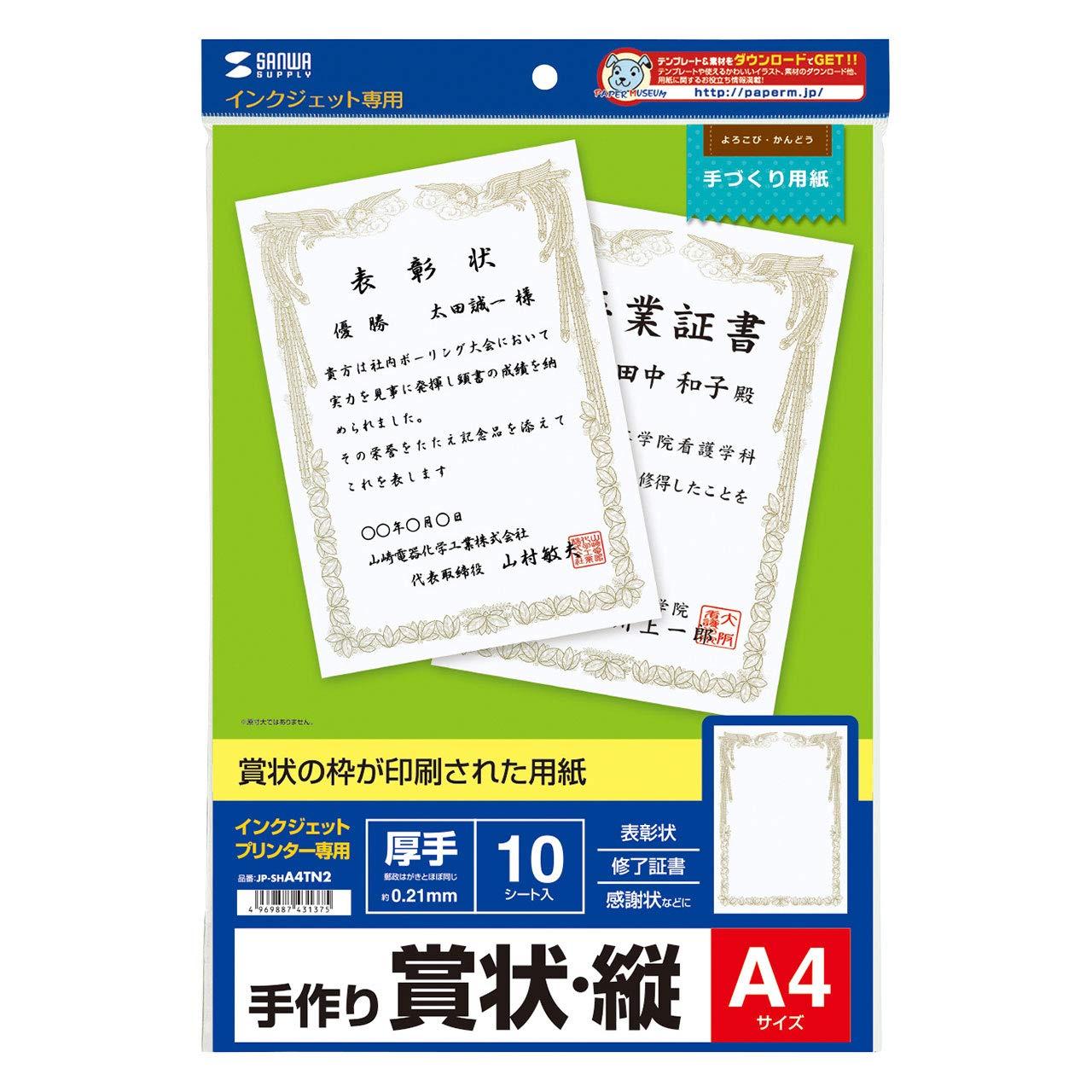 Sanwa Supply Inkjet Certificate Paper (A4, Portrait) JP-SHA4TN2