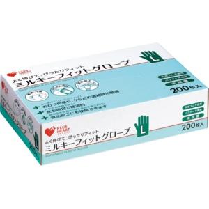 Plus Heart Disposable Vinyl Gloves Milky Fit Gloves Transparent 200 Count L Latex-Free Powder-Free 70206