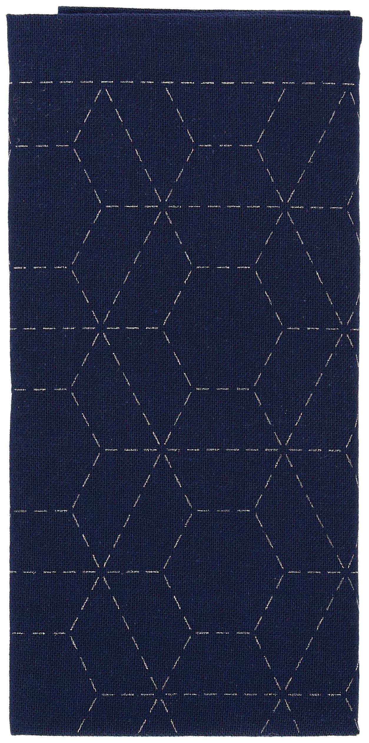 Olimpas Silk Sashiko Flower Dishcloth Pack: Hail-Patterned Tortoise Shell (Navy) H-2013