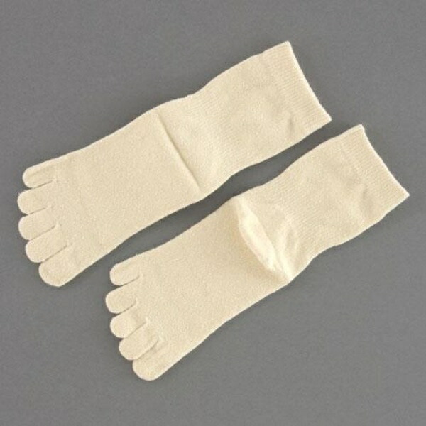 Silk Five-Toe Socks for Women, Natural