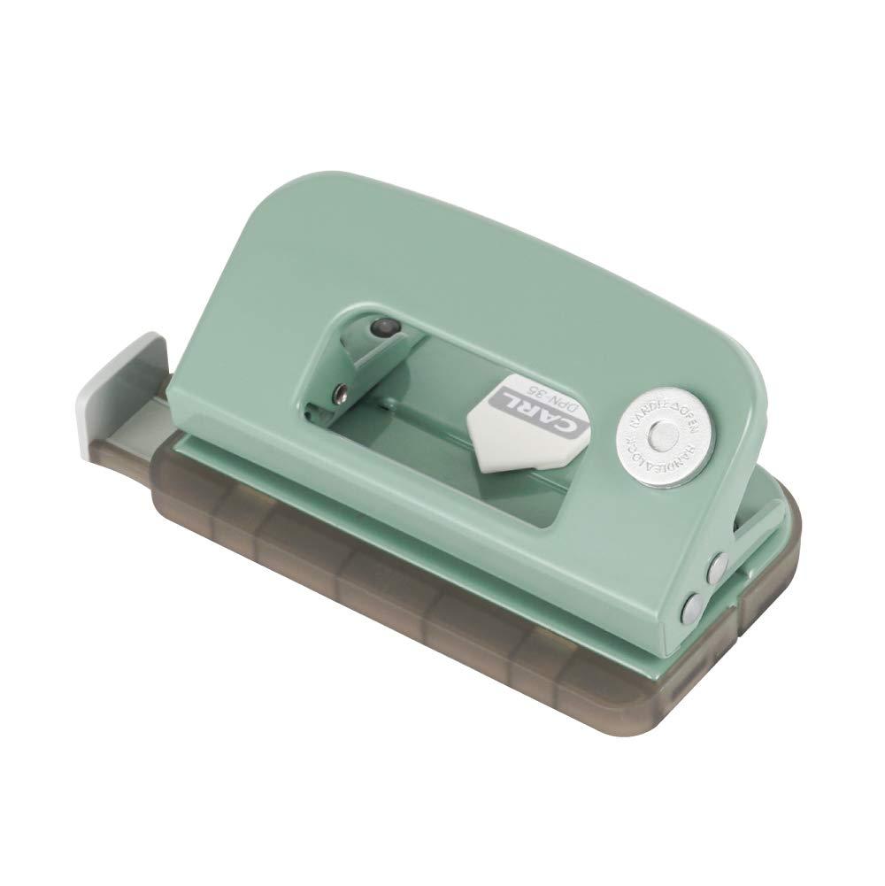 CARL Office Supplies Hole Punch Small Decorative Punch 2-Hole 10 Sheets Light Green DPN-35-U