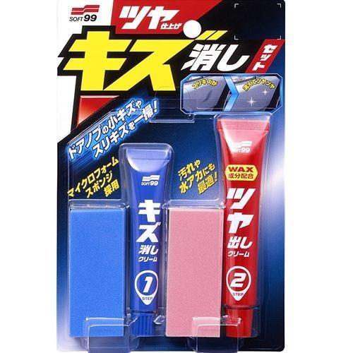 SOFT99 Body Cleaner Gloss Finish Scratch Removal Set Removes minor scratches from painted surfaces, perfect for finishing after painting Includes 2 specialized sponges 00286