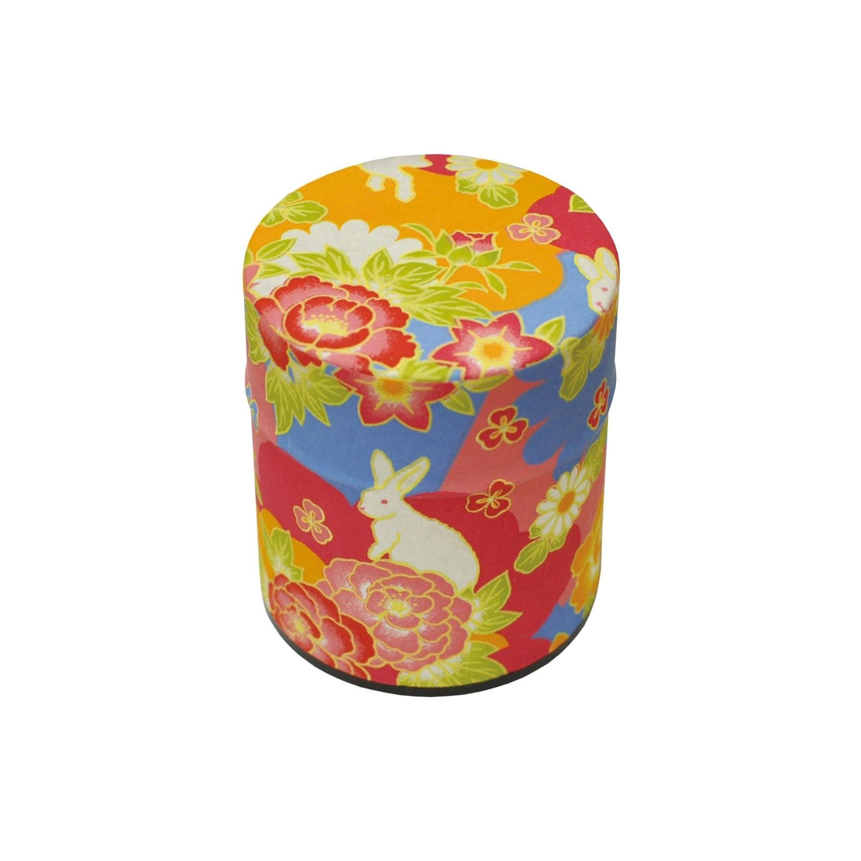 Yamako Tea Canister Pop-Kan Flower Rabbit Mini Made in Japan 792610
