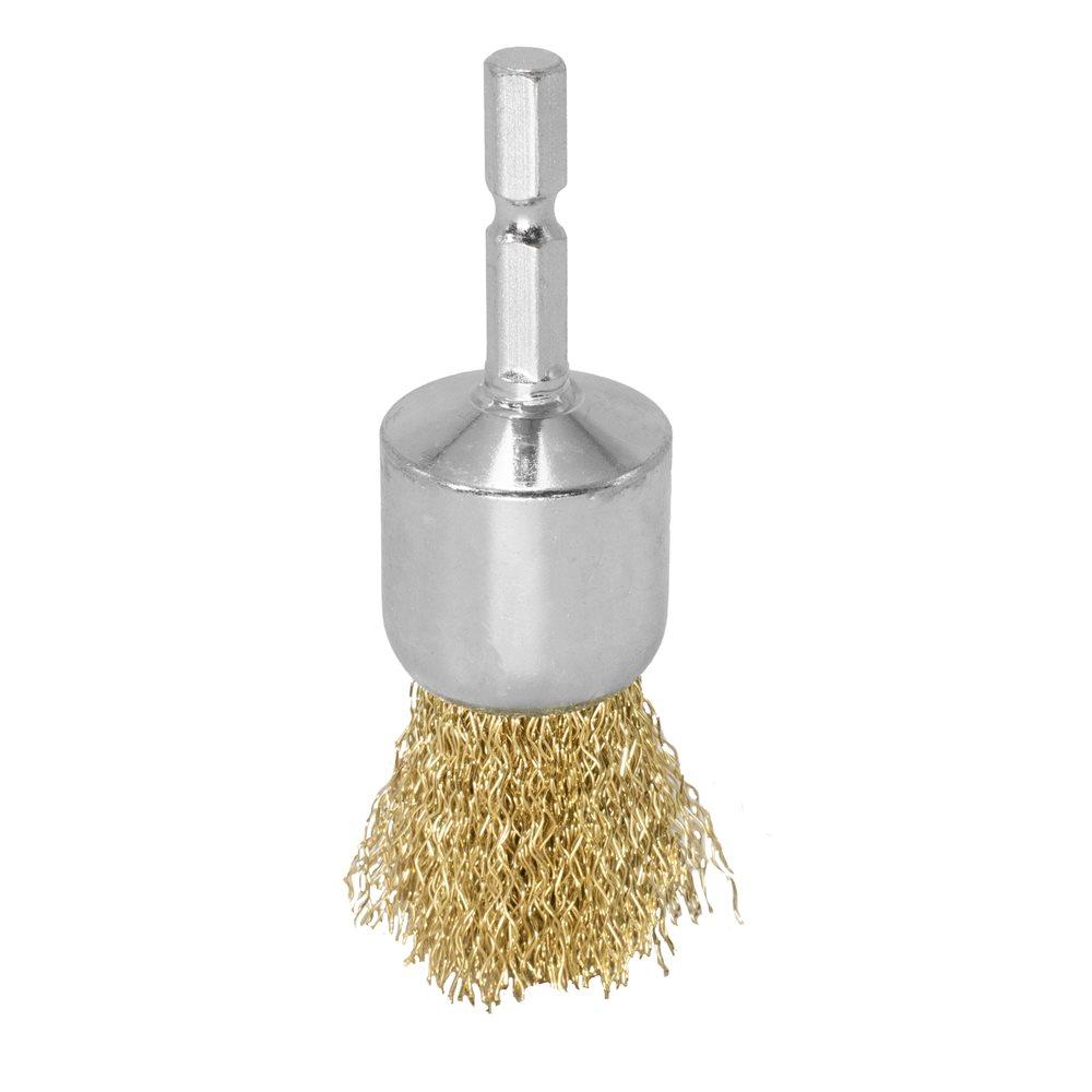 Astro Products 1/4" HEX Wire Brush Brass Pen Type | Brush Wire Brass Pen Type Grime Removal Rust Removal Paint Stripping Polishing Grinding