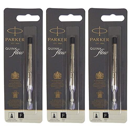 PARKER Quink Flow Ballpoint Pen Refill Black 1-Pack Black F Fine 0.8mm Oil-Based Ballpoint Pen Refill Genuine Import 1950367