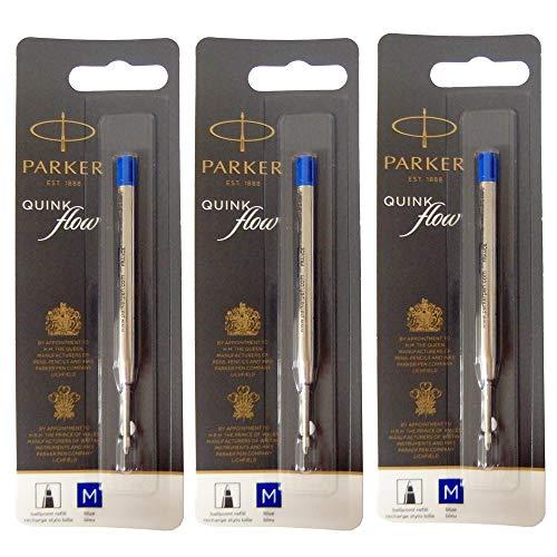 PARKER Quink Flow Ballpoint Pen Refill Blue 1-Pack Blue M Medium Point 1.0mm Oil-Based Ballpoint Pen Refill Genuine Import 1950371