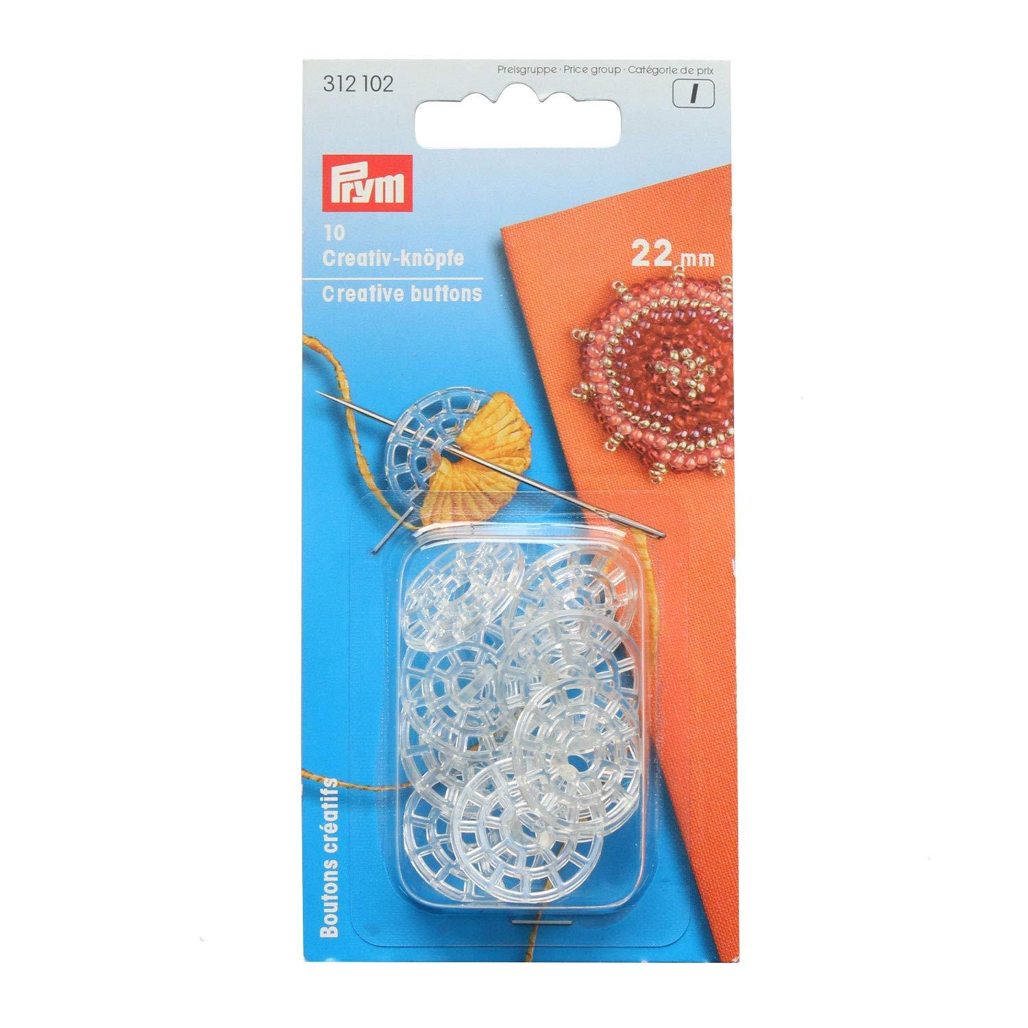 Prym Button Create Thread Button Base Small 22mm Diameter 10 Pieces Translucent 312102