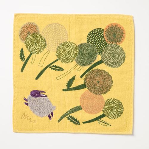 Kusubashi Mon Ori morita MiW Fluffy Animal Handkerchief Rabbit Yellow A-64789-86-Y 25×25cm