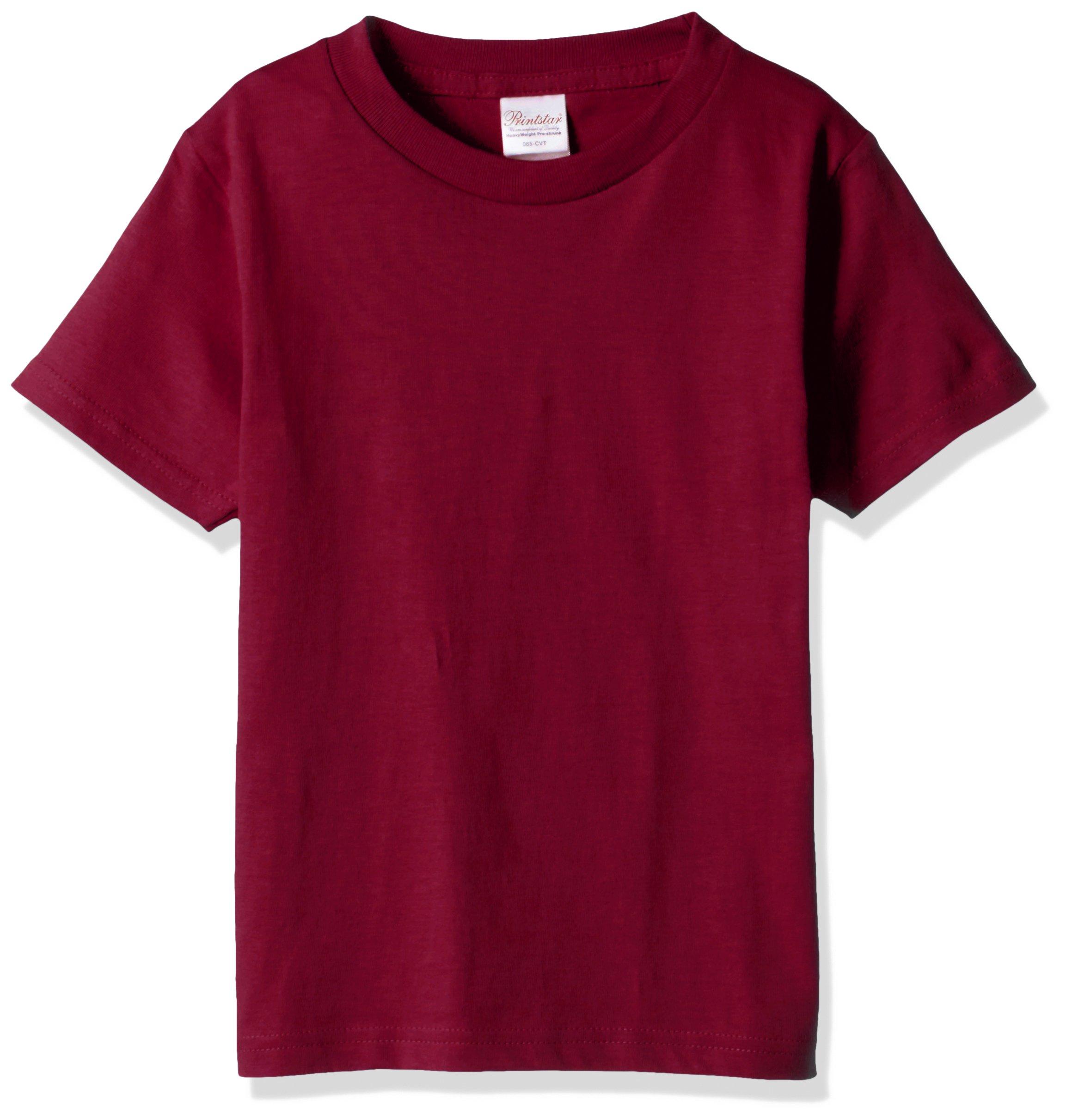 [Printstar] Short-Sleeve T-Shirt 5.6 oz Heavyweight T-Shirt 00085-CVT_K Boys Burgundy 110cm