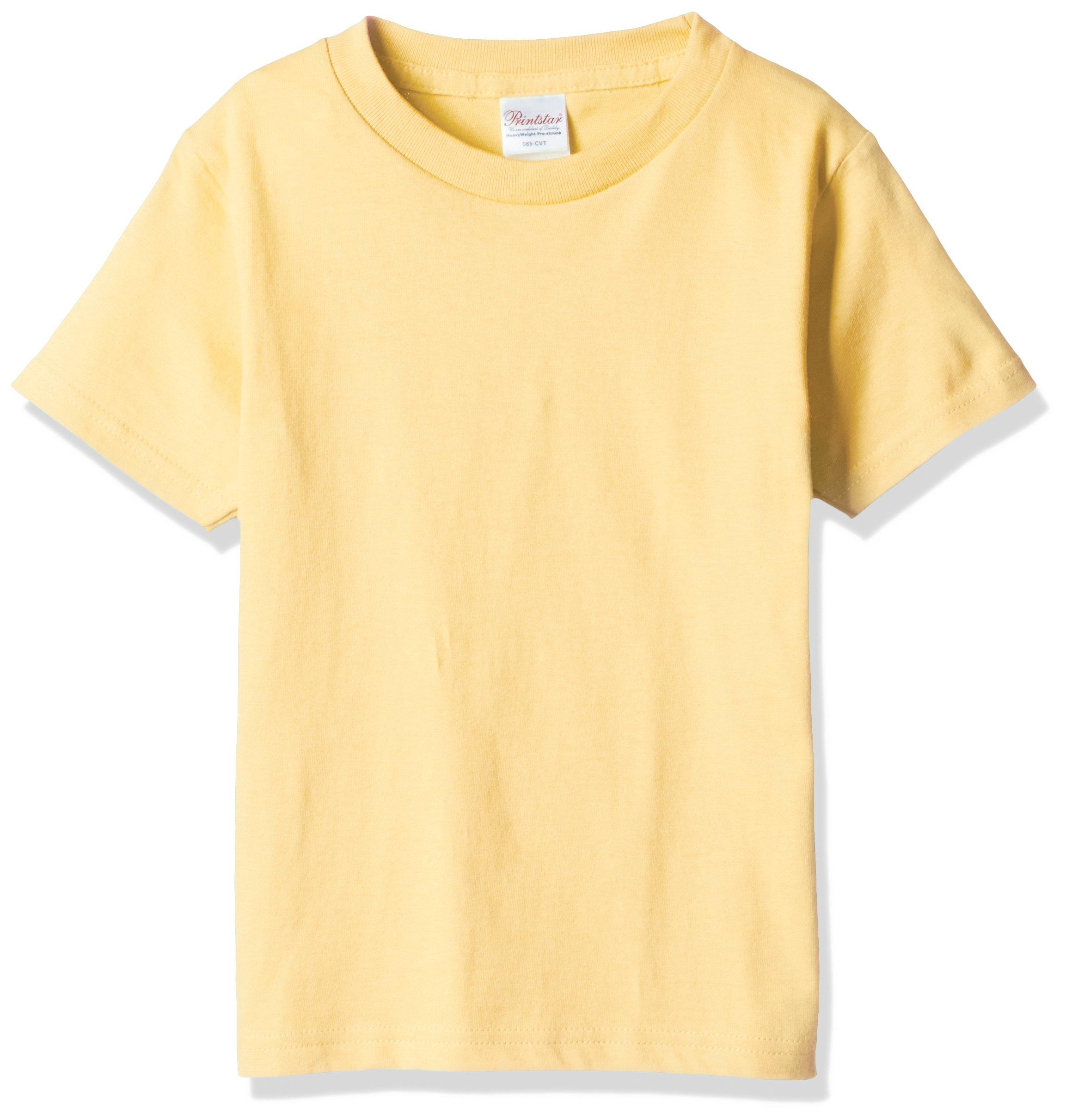 [Printstar] Short-Sleeve T-Shirt 5.6 oz Heavyweight T-Shirt 00085-CVT_K Boys Light Yellow 140cm