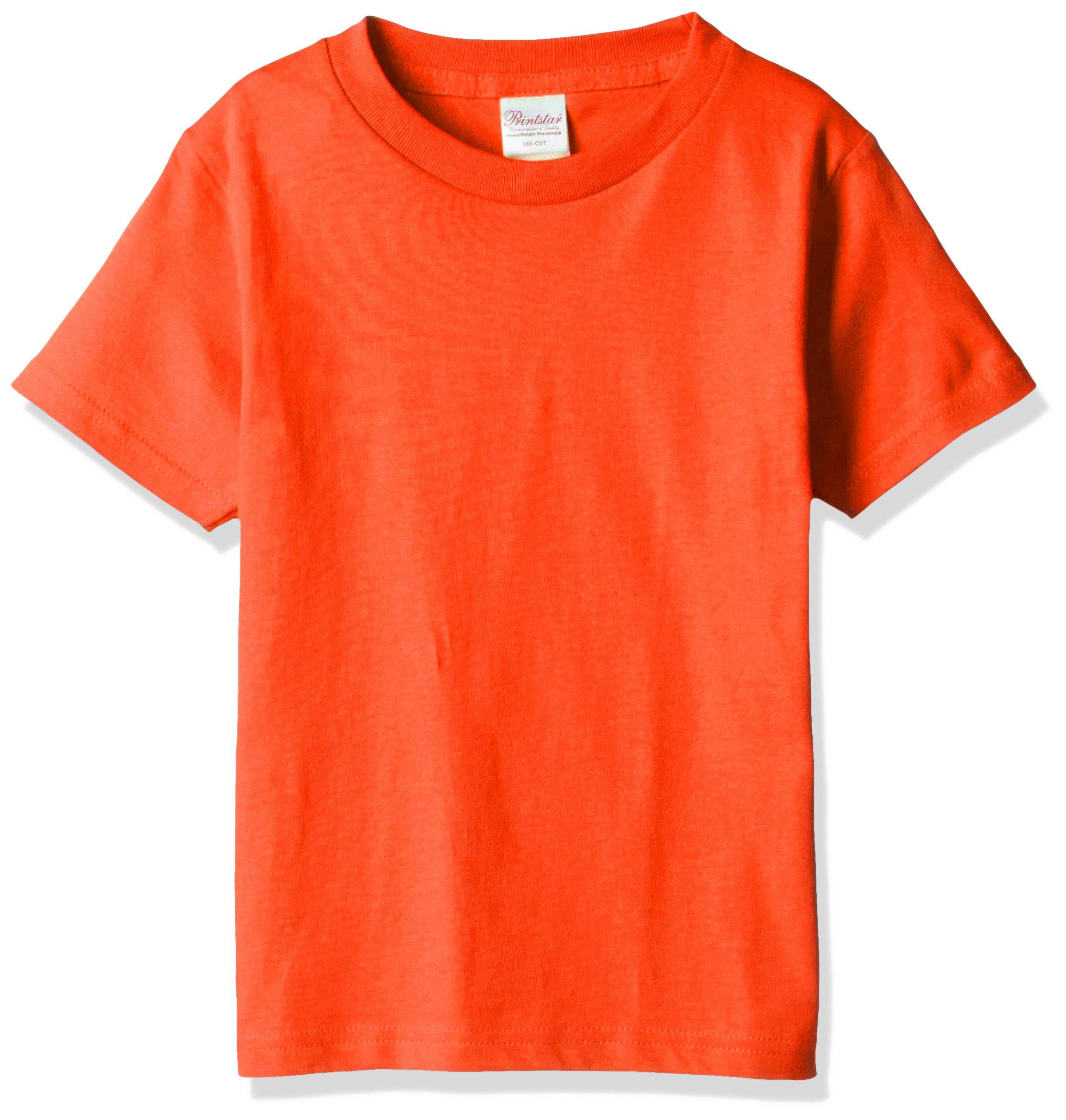 [Printstar] Short-Sleeve T-Shirt 5.6 oz Heavyweight T-Shirt 00085-CVT_K Boys Orange 100cm