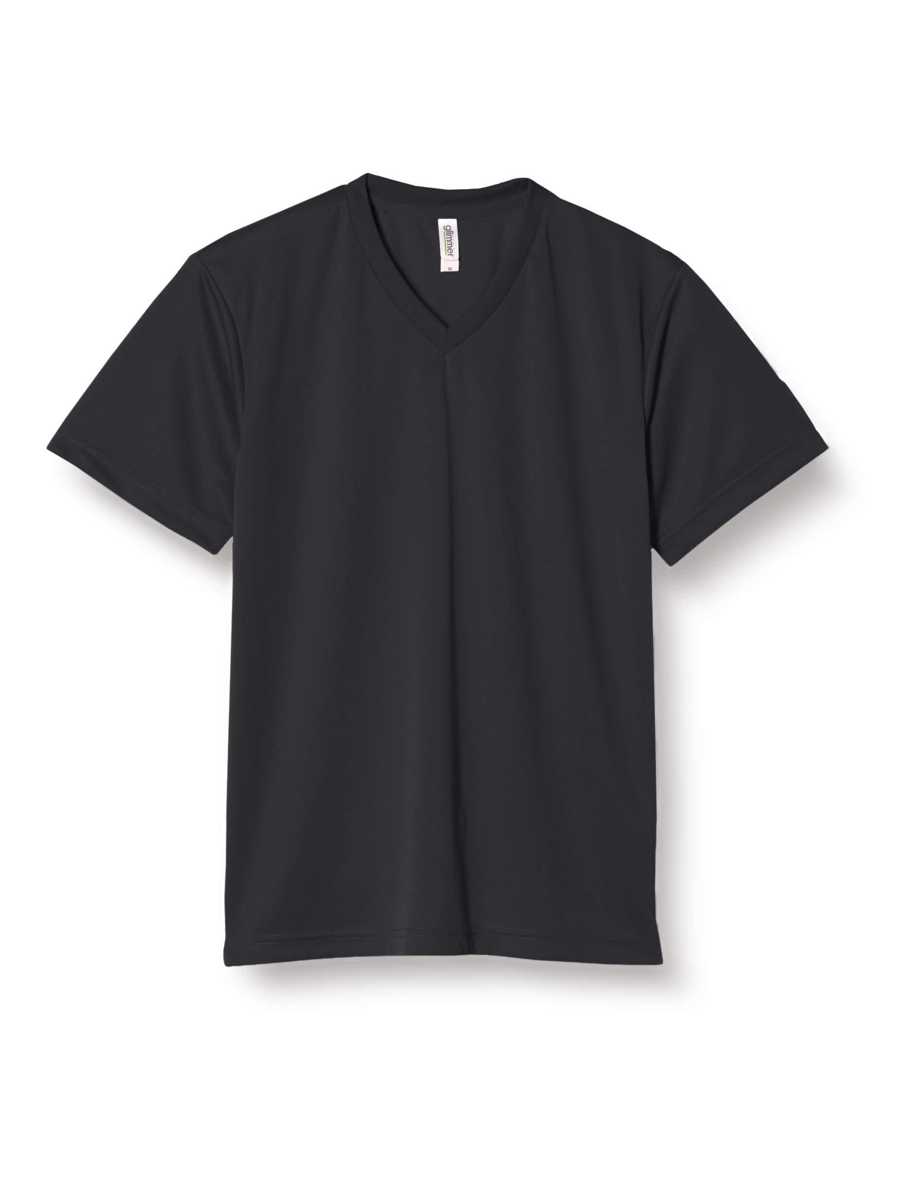 [Glimmer] Short Sleeve 4.4 oz Dry V-Neck T-Shirt 00337-AVT Black S (Equivalent to Japanese Size S)
