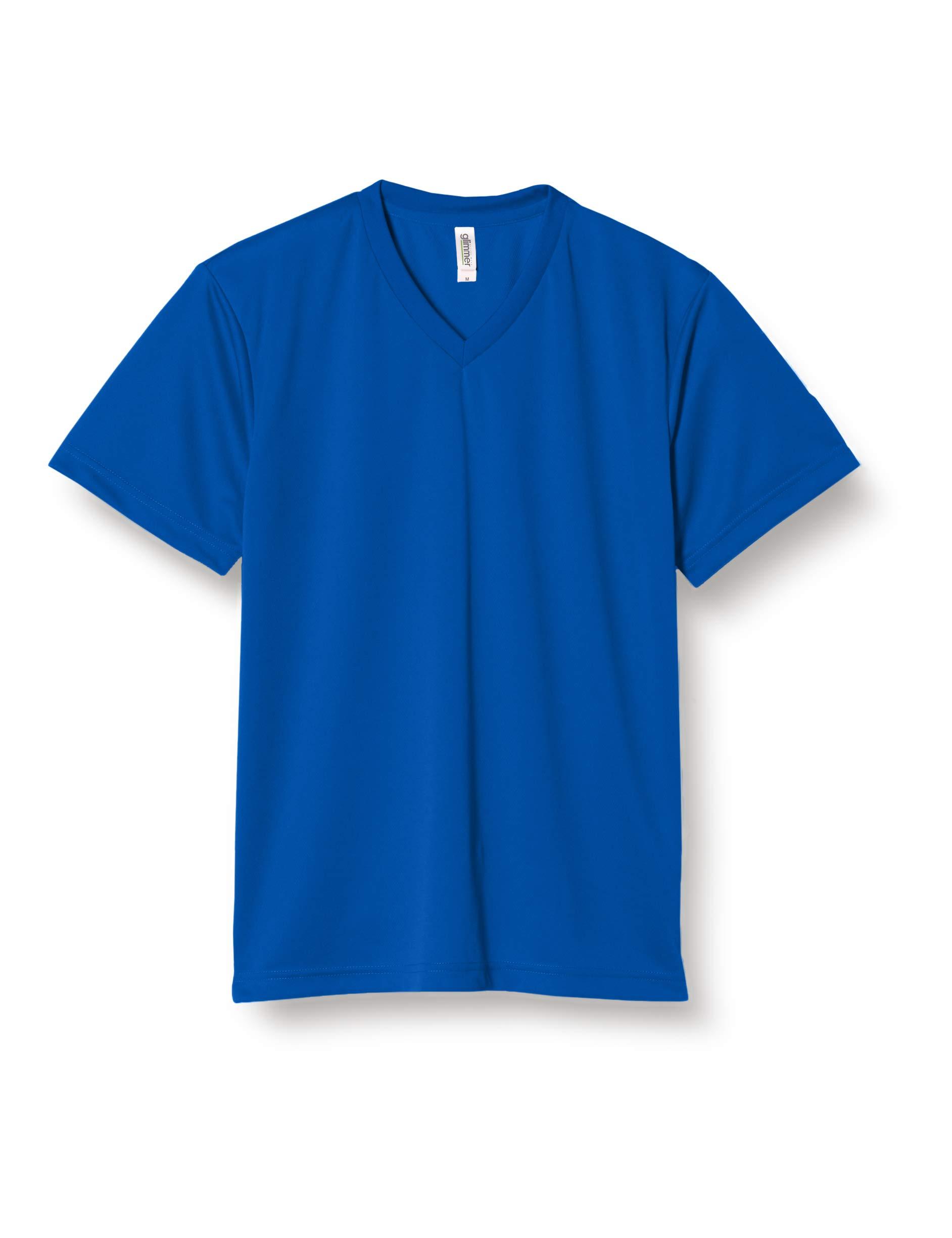 [Glimmer] Short-Sleeve 4.4 oz Dry V-Neck T-Shirt 00337-AVT Royal Blue S (Equivalent to Japanese Size S)