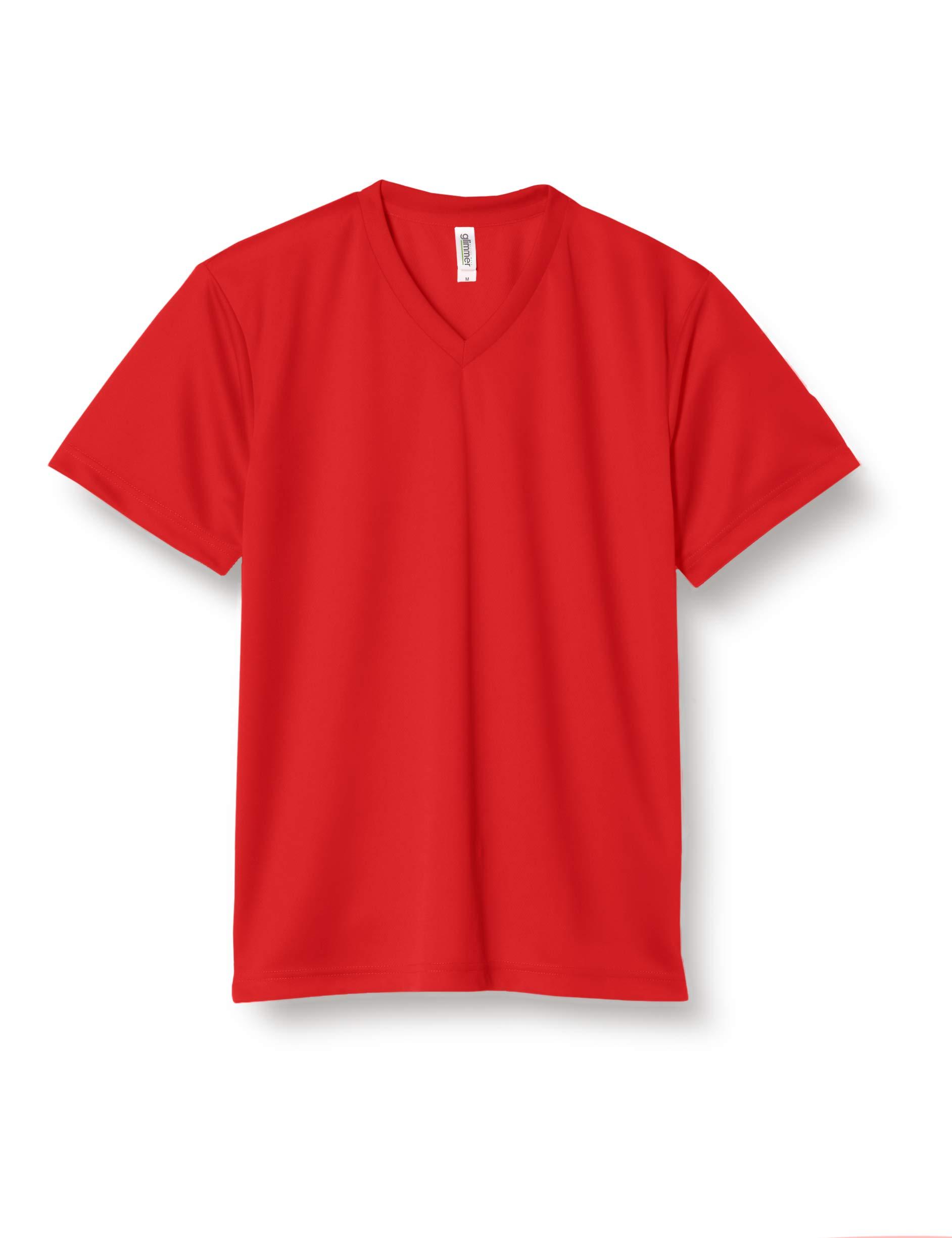 [Glimmer] Short Sleeve 4.4 oz Dry V-Neck T-Shirt 00337-AVT Red S (Equivalent to Japanese Size S)