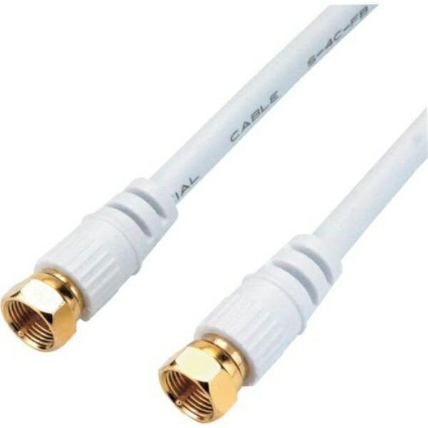 Horick Antenna Cable S-4C-FB Coaxial 1m White Both-End Screw-Type Connectors HAT10-914SS For TV