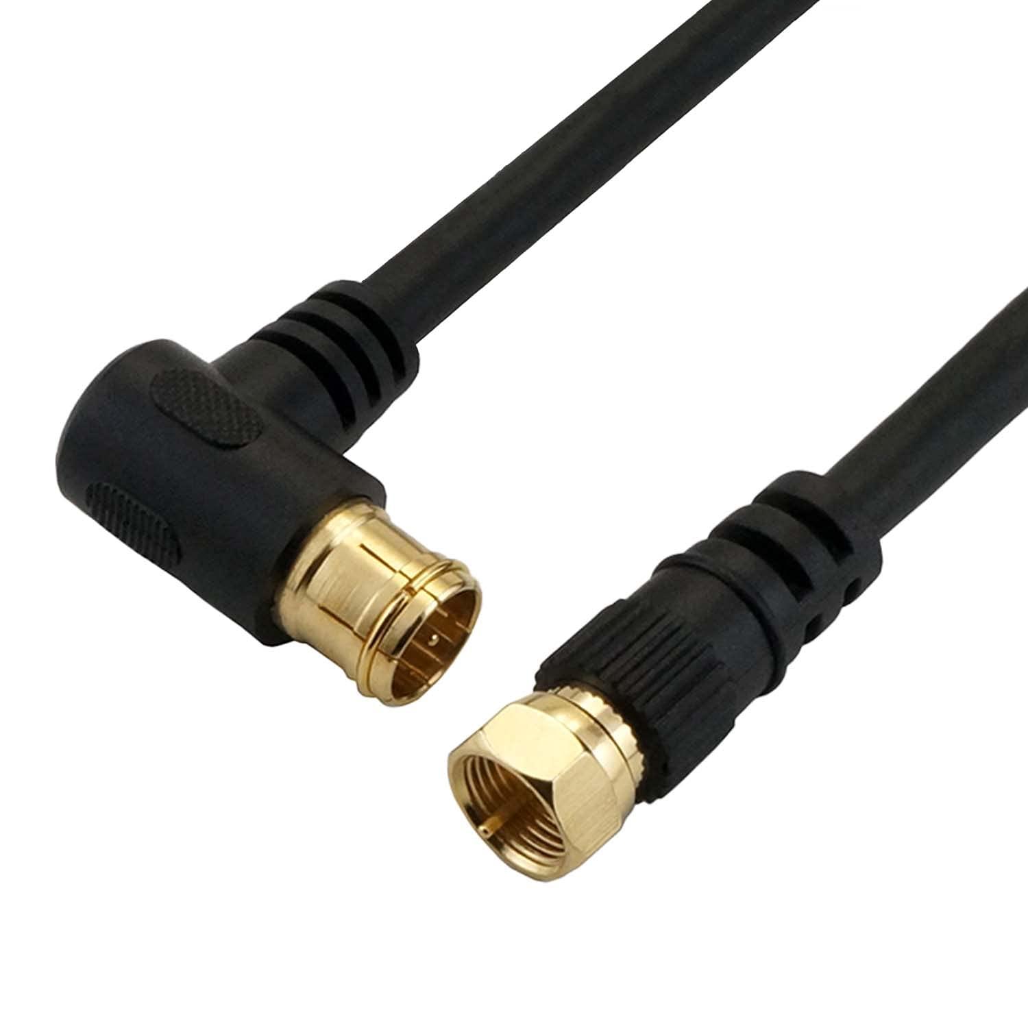 Horick Antenna Cable for TV S-4C-FB Coaxial 1.5m Black L-Shaped Plug/Screw-Type Connector HAT15-040LSBK