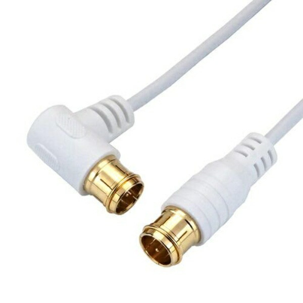 Horick Ultra-Fine Antenna Cable S-2.5C-FB Coaxial 1m White L-Shaped Plug-In/Plug-In Connector HAT10-101LPWH