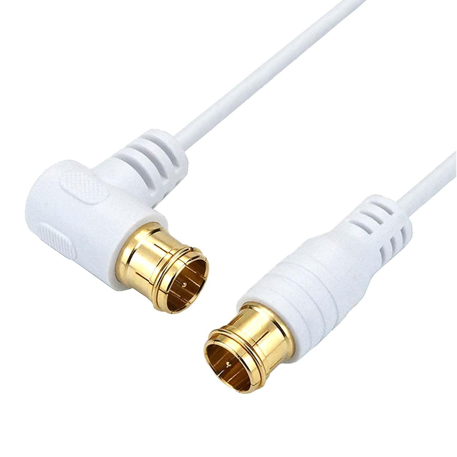 Horick Ultra-Fine Antenna Cable S-2.5C-FB Coaxial 1.5m White L-Shaped Plug-In/Plug-In Connector HAT15-103LPWH