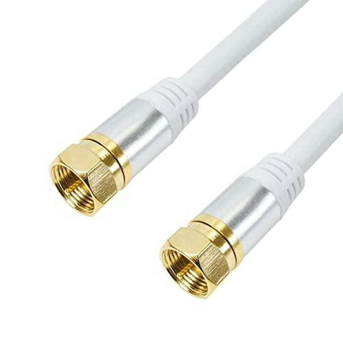 Horick Antenna Cable for TV S-4C-FB Coaxial 1m White Aluminum Head Screw-Type Connectors on Both Ends AC10-365WH