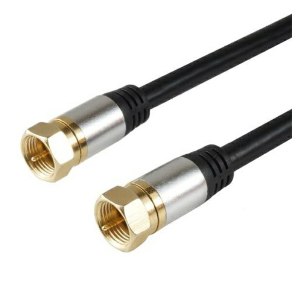 Horick Antenna Cable for TV S-4C-FB Coaxial 1m Black Aluminum Head Screw-Type Connectors on Both Ends AC10-372BK