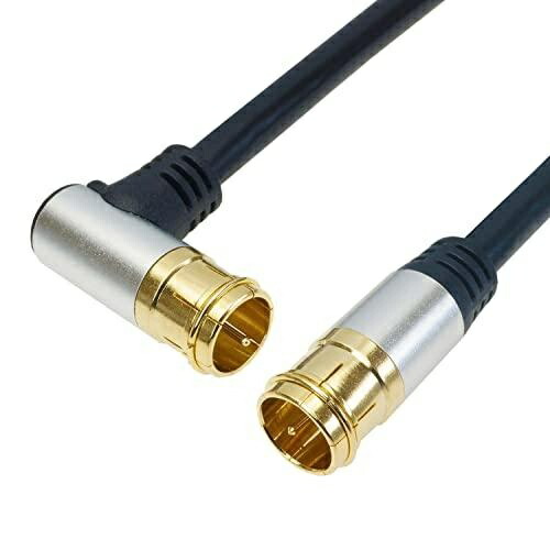 Horick Antenna Cable 1m 4K/8K/BS/CS/Terrestrial Digital/CATV Compatible S-4C-FB Coaxial L-Plug Type - Plug-in Aluminum Head Black AC10-400BK