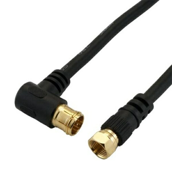 Horick Antenna Cable for TV S-4C-FB Coaxial 0.5m Black L-Shaped Plug/Screw-Type Connector AC05-446BK