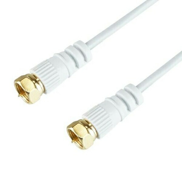 Horick Ultra-Fine Antenna Cable S-2.5C-FB Coaxial 1m White Screw-Type Connectors on Both Ends AC10-477WH
