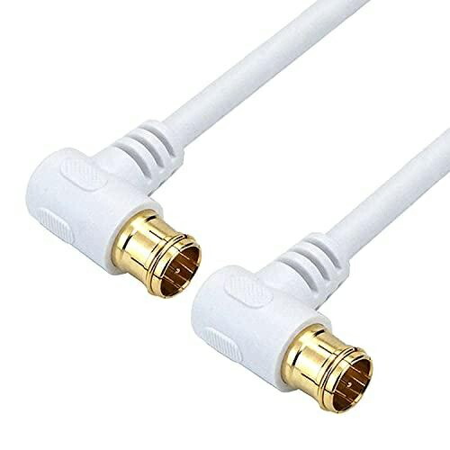 Horick Antenna Cable S-4C-FB Coaxial 50cm White Dual L-Shaped Plug Connectors AC05-630WH