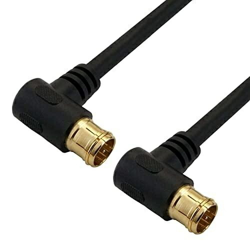 Horick Antenna Cable 1.5m 4K/8K/BS/CS/Terrestrial Digital/CATV Compatible S-4C-FB Coaxial L-Plug Type - L-Plug Type Black AC15-634BK