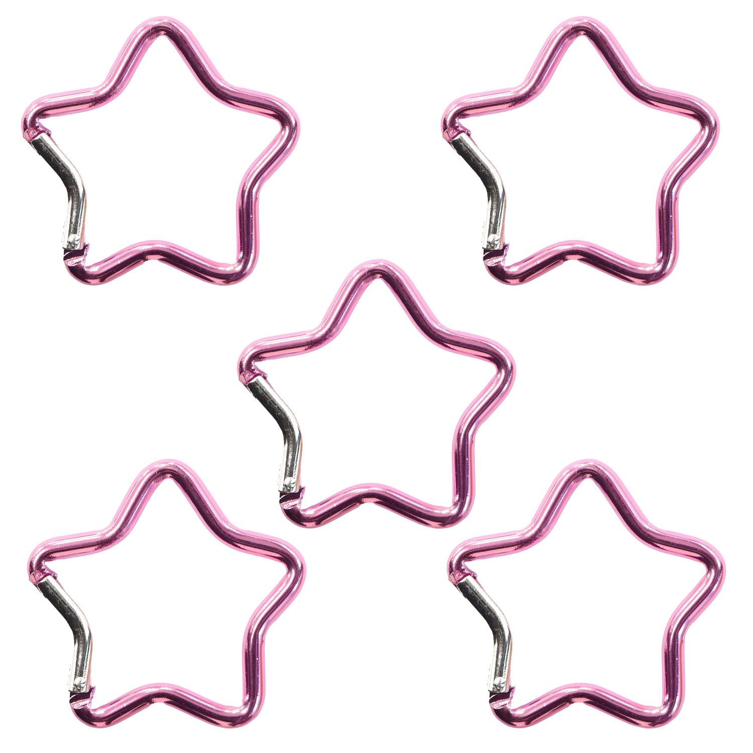 Nippon Chuko Aluminum Carabiner Star Approx. 48mm 5-Pack Light Pink KEK3-LP-5