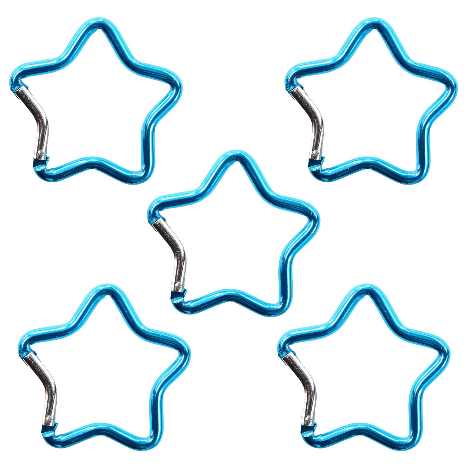 Nippon Chuko Aluminum Carabiner Star Approx. 48mm 5-Pack Light Blue KEK3-LB-5