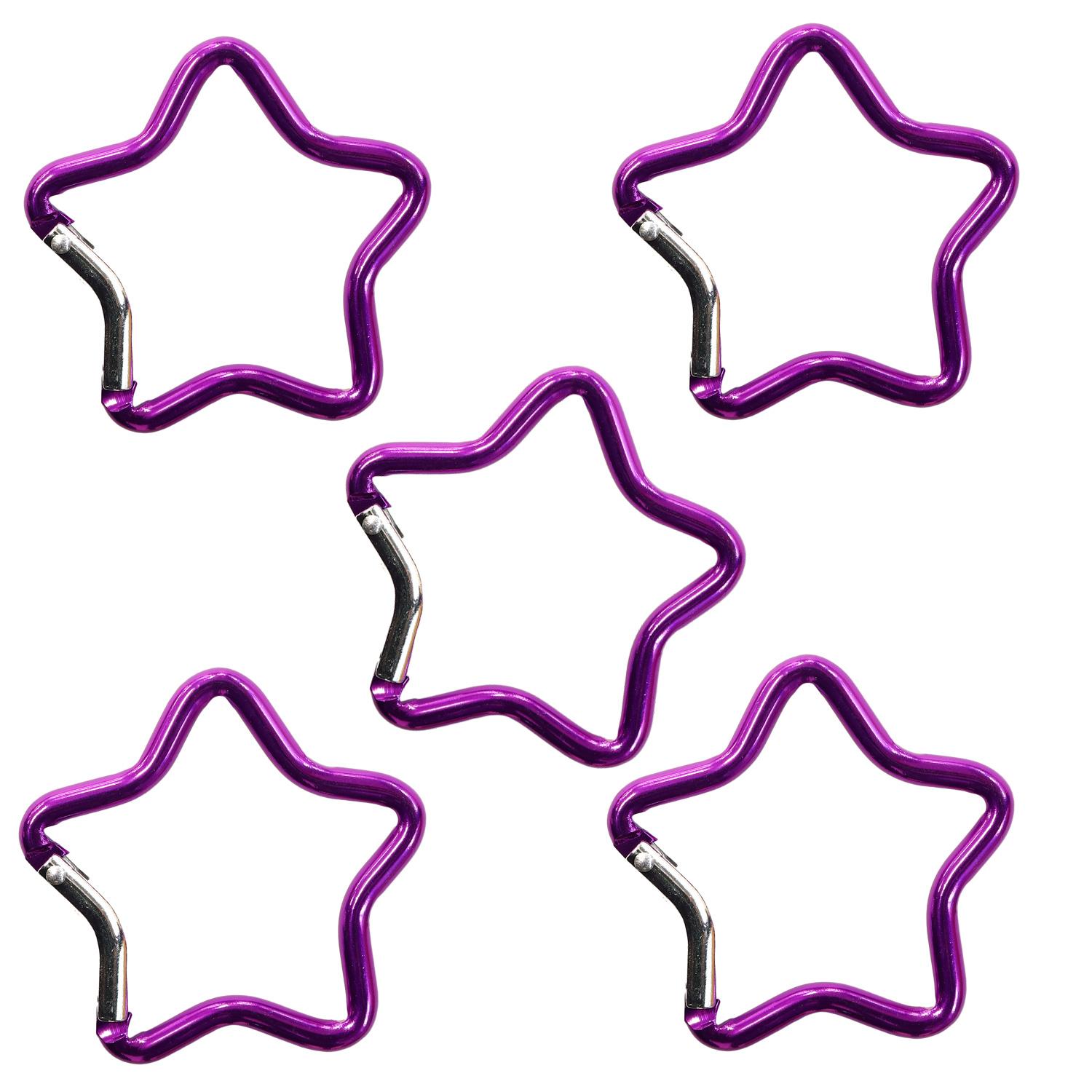 Nippon Chuko Aluminum Carabiner Star Approx. 48mm 5-Piece Set Lavender KEK3-LV-5