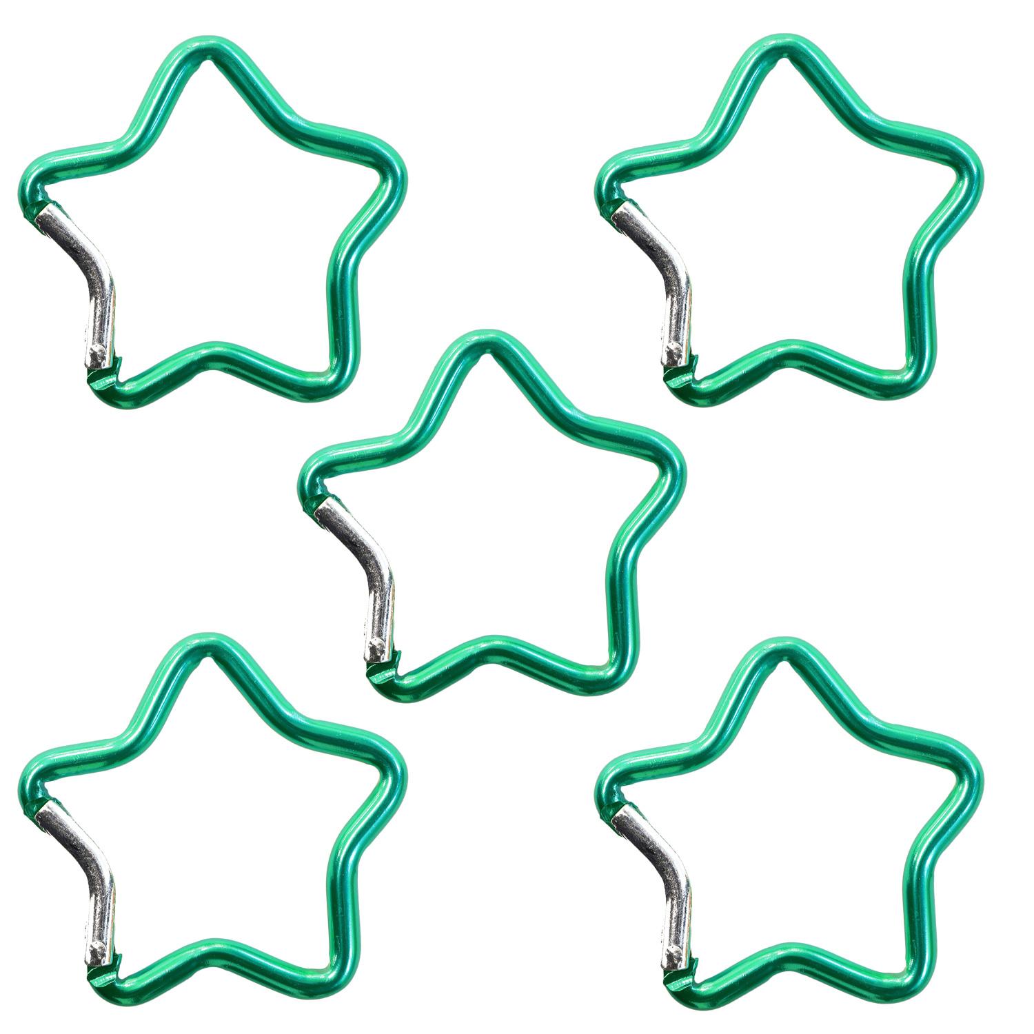 Nippon Chuko Aluminum Carabiner Star Approx. 48mm 5-Piece Set Yellow Green KEK3-GR-5