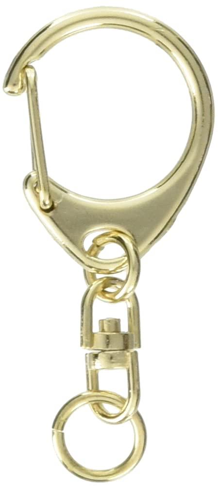 Nippon Chuko One-Touch Keyring Hardware with Swivel Hook, 10-Piece Set, Total Length 5.5cm, Gold KD9 Accessories Accessory Materials Keyring Hardware