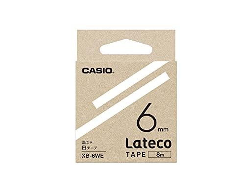 Casio LabelWriter Latico Refill Tape White with Black Text 6mm XB-6WE