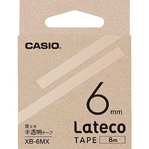 Casio LabelWriter Latico Refill Tape - Semi-Transparent with Black Text - 6mm XB-6MX