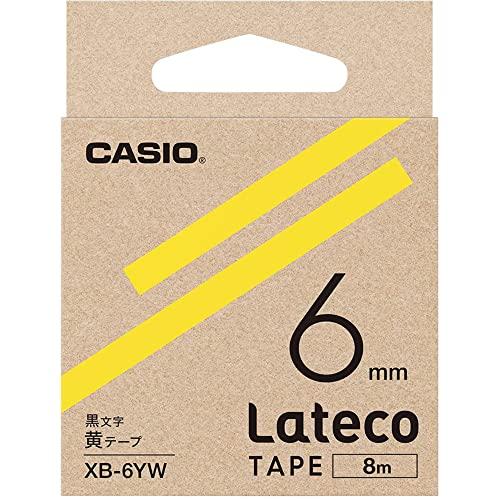 Casio LabelWriter Latico Refill Tape Yellow with Black Text 6mm XB-6YW