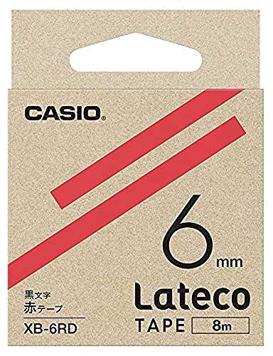 Casio LabelWriter Latico Refill Tape Red with Black Text 6mm XB-6RD