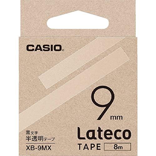 Casio LabelWriter Latico Refill Tape - Semi-Transparent with Black Text - 9mm XB-9MX