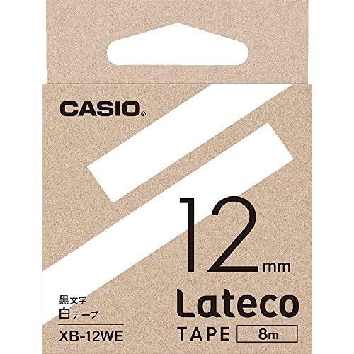 Casio LabelWriter Latico Refill Tape White with Black Text 12mm XB-12WE